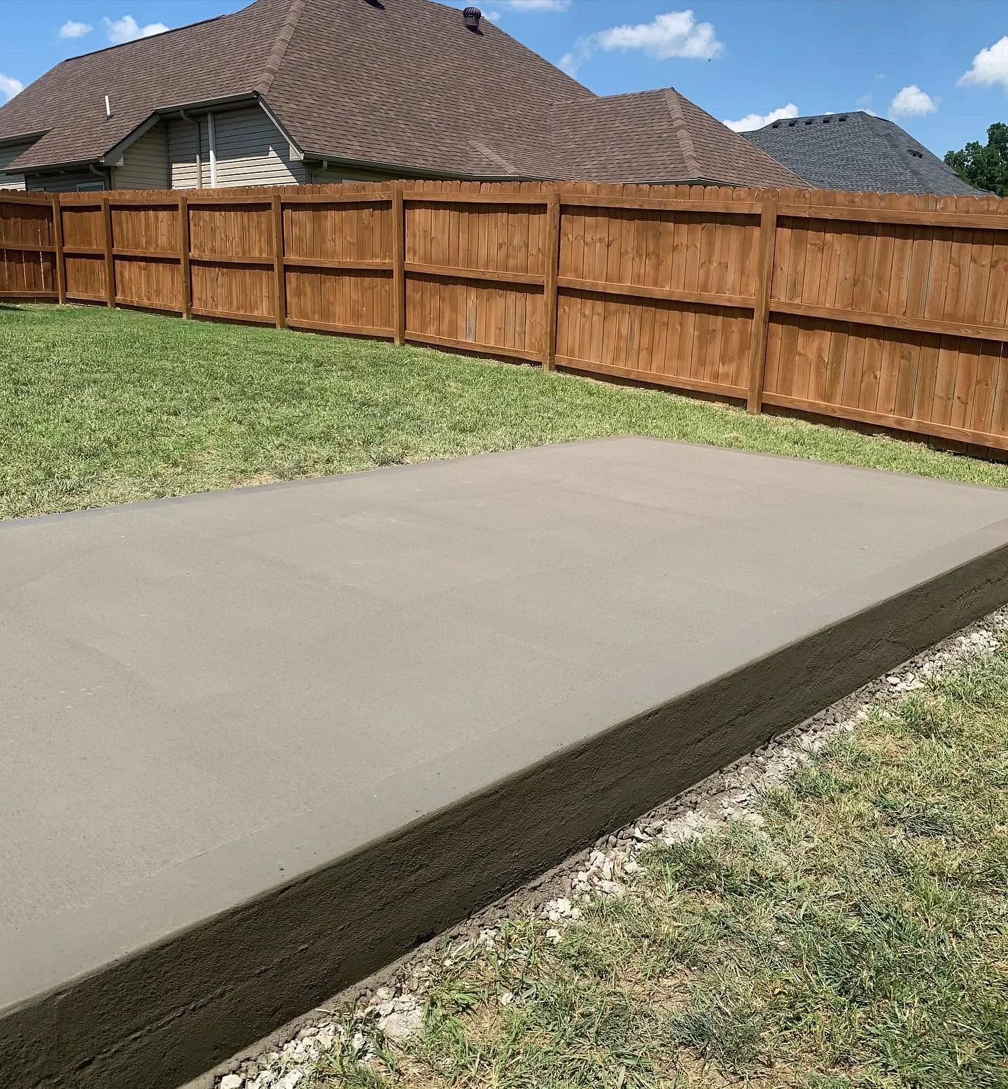 Backyard concrete slab in Clarksville, TN