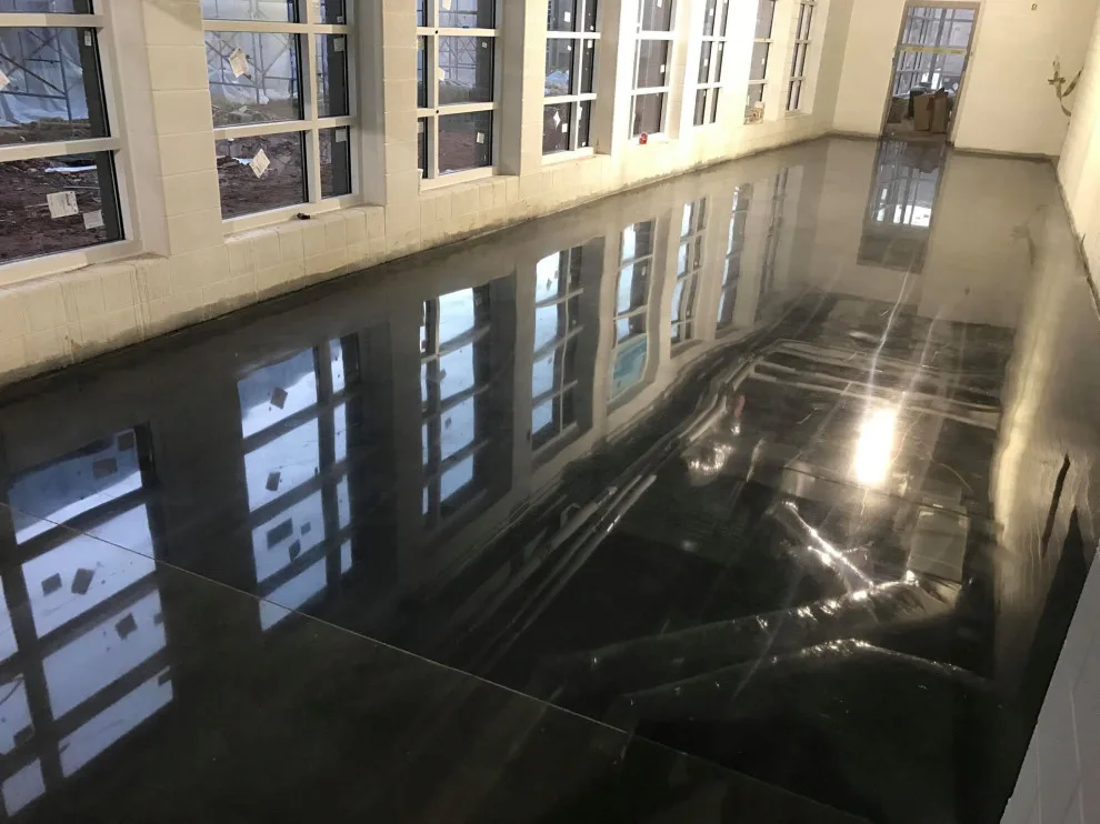 Black polished concrete floor in Clarksville, TN