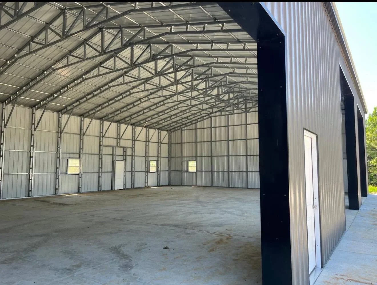 Concrete floor inside a metal building in Clarksville, TN