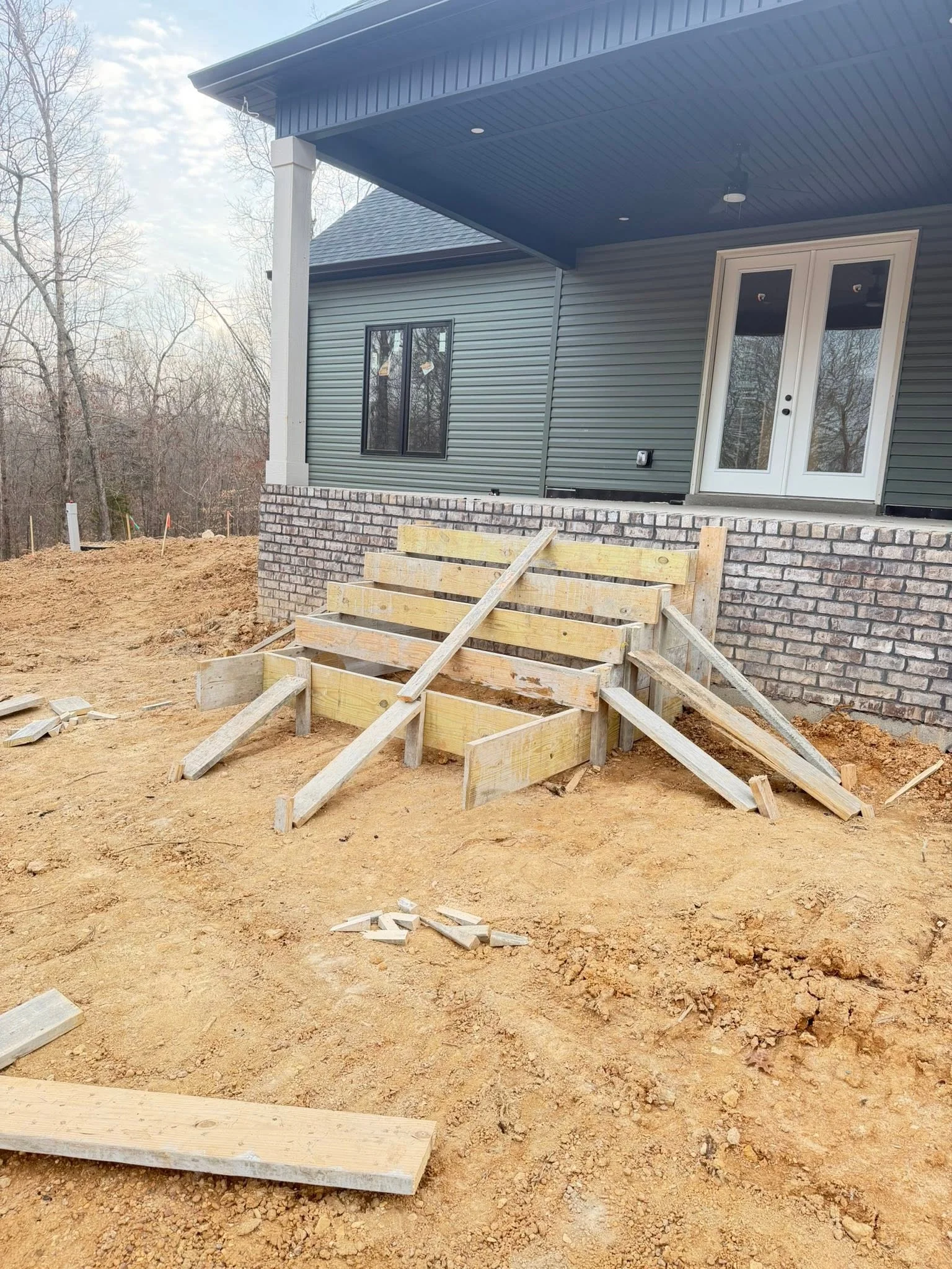 Porch step formwork in Clarksville, TN