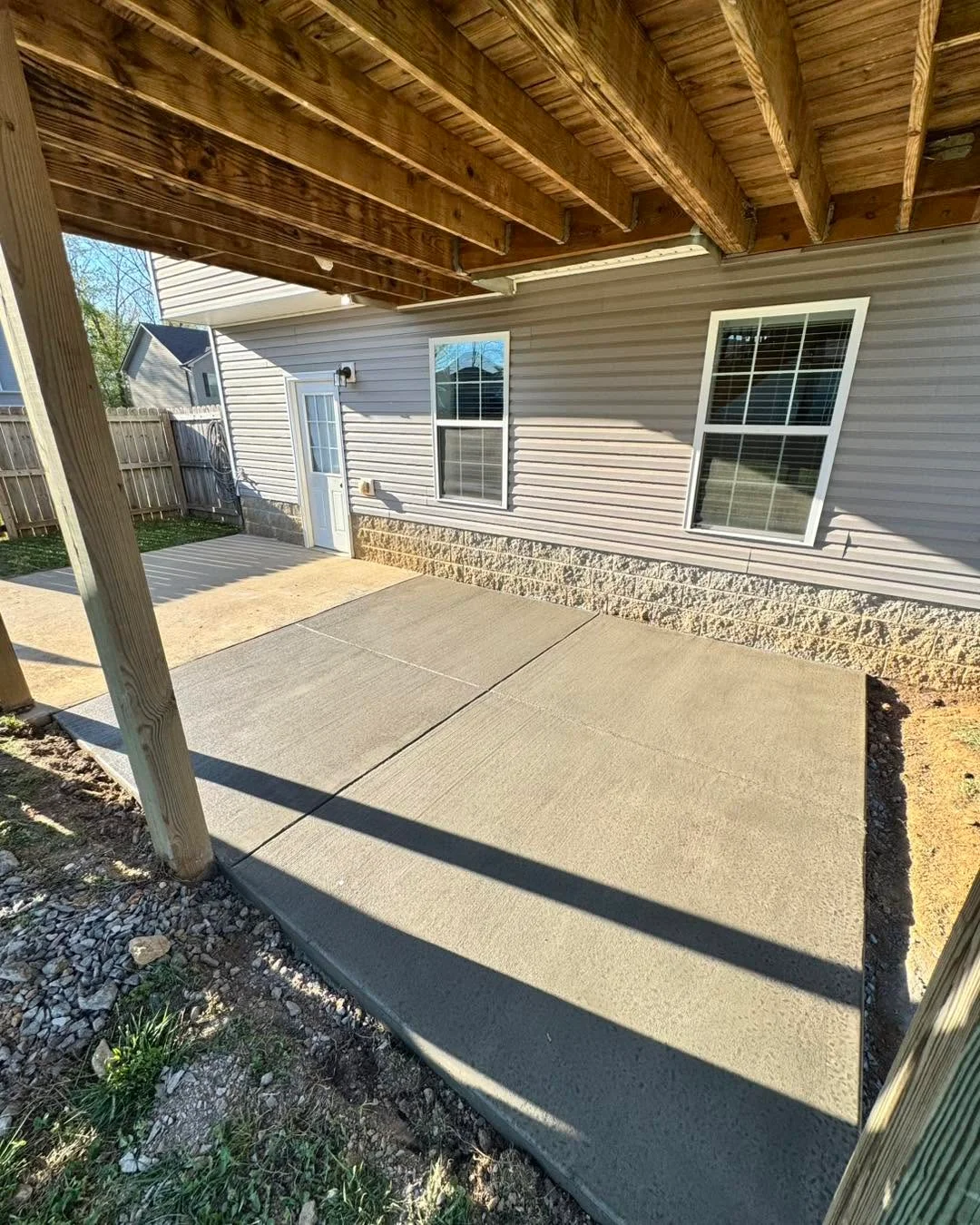 Concrete patio extension in Montgomery County TN