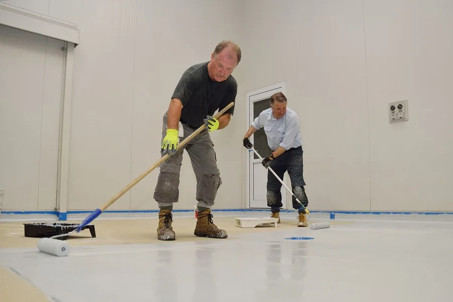 Epoxy floor coating application in Clarksville, TN
