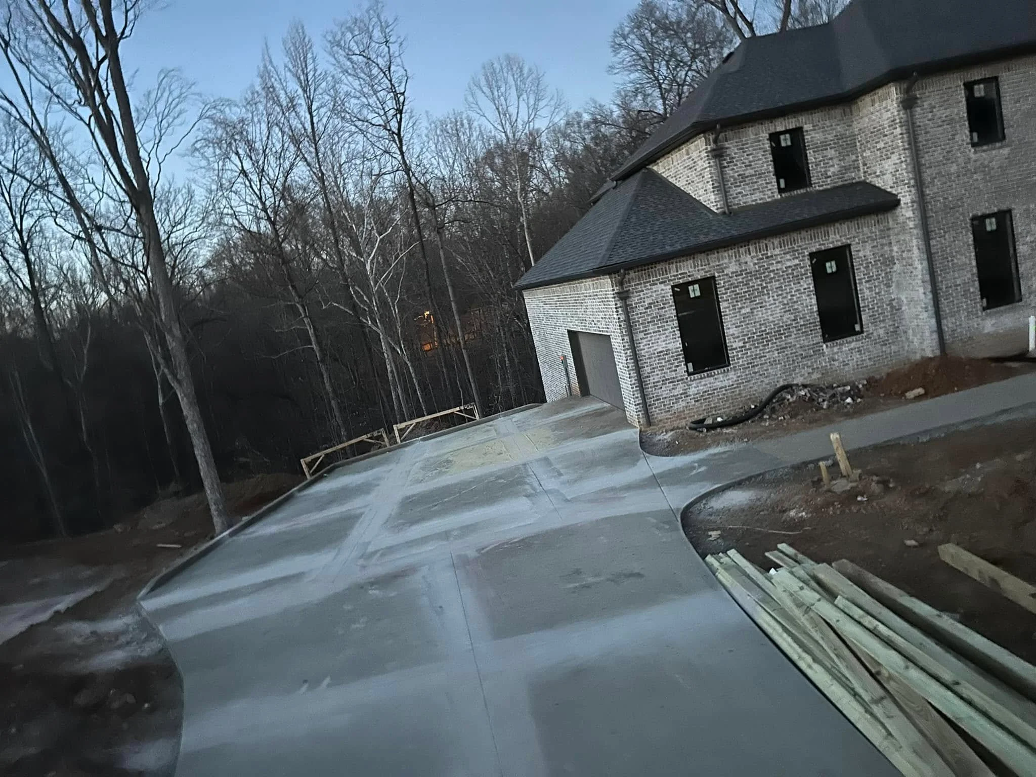 Completed concrete driveway at a Clarksville home