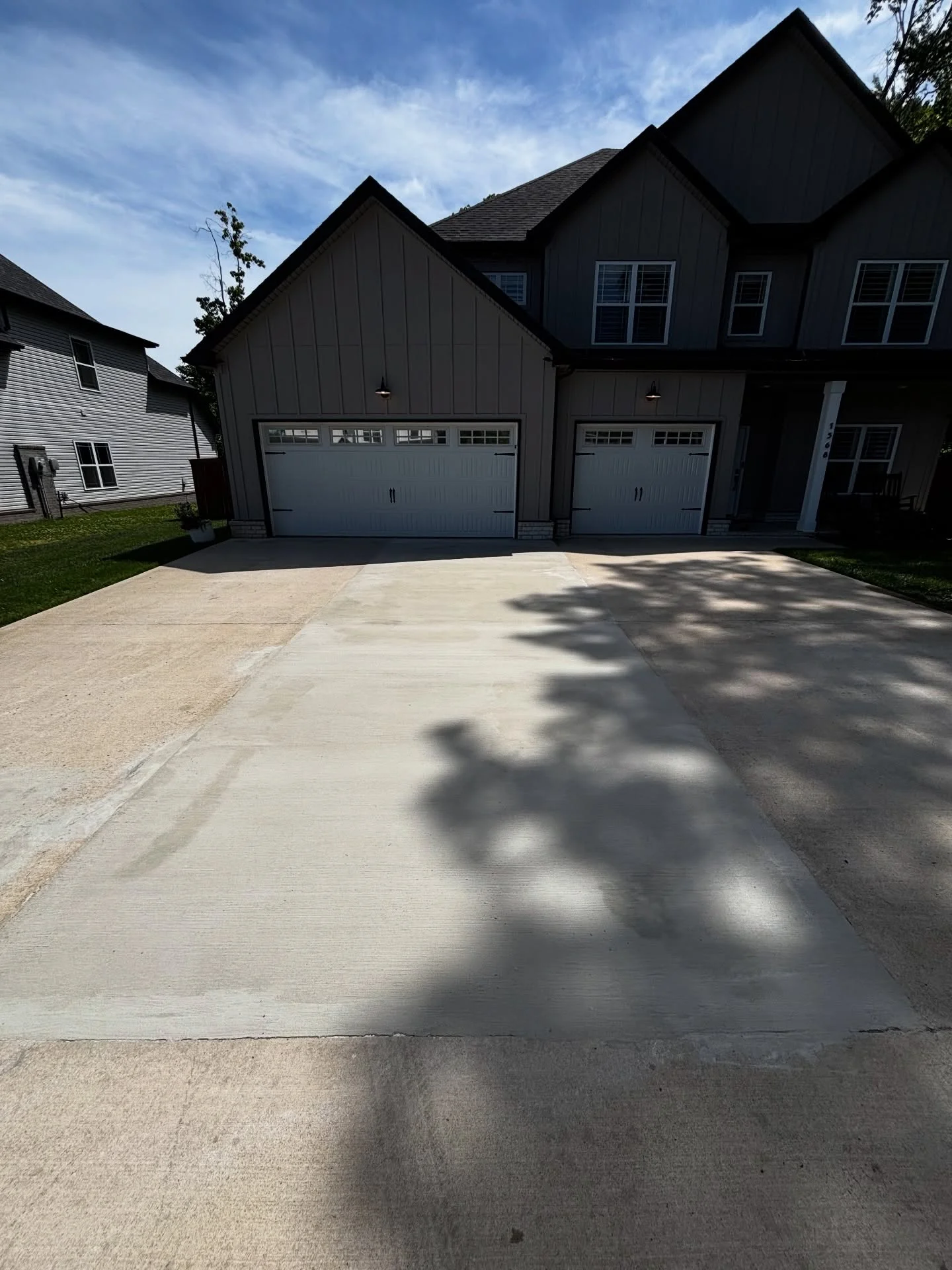 Repaired residential concrete driveway in Clarksville, TN