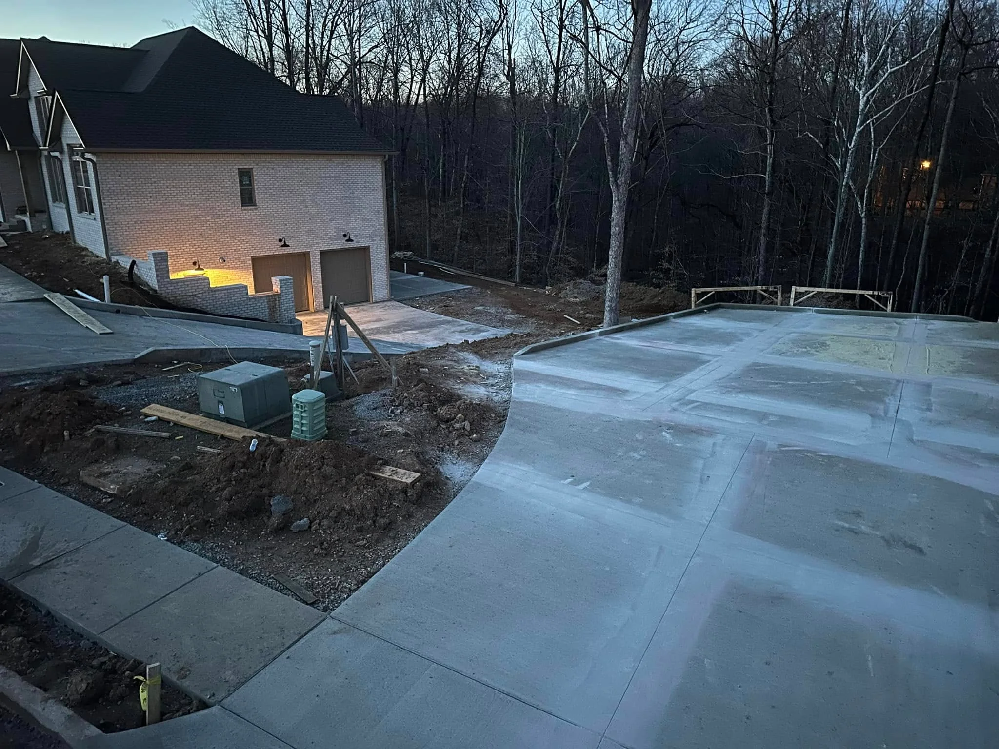 Residential concrete driveway overview in Clarksville, TN